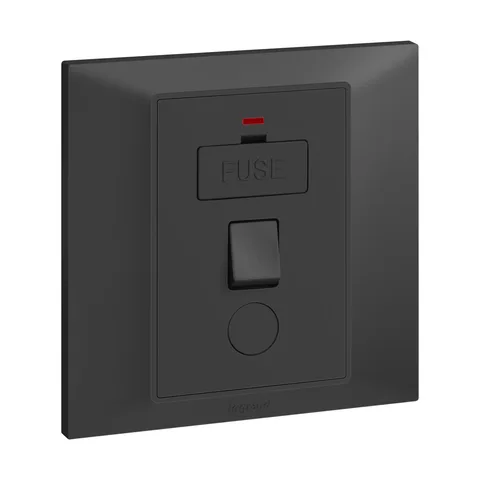 Legrand Belanko S — Fused connection units 13A switched+ cord outlet, Anthracite — 6 177 82