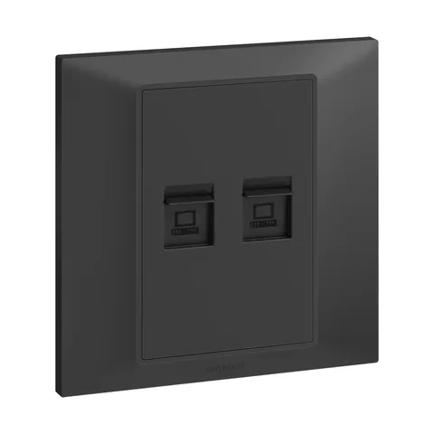 Legrand Belanko S — Double RJ 45 Cat.6 UTP, Anthracite — 6 177 92