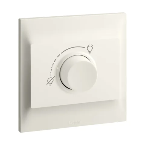 Legrand Belanko S — 300 W RLC+LED dimmer 50/60 Hz - 5 W to 300 W (127-240 V) for incandescent and halogen lamps RLC + LED - 217, Ivory — 6 178 35