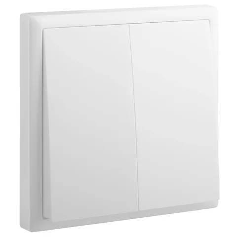 Legrand Eloé — Single pole switches 16 AX - 250 VA — 2-gang 1-way switch, White — 6 180 02