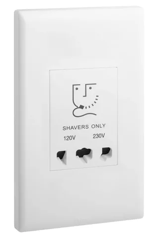 Legrand Eloé — Shaver sockets — 2-gang, White — 6 180 18