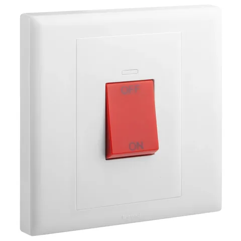 Legrand Eloé — Double pole switches 45 A - 250 V~ — 1-gang 1-way switch, White — 6 180 75