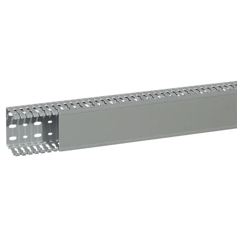 Legrand Transcab slotted panel wiring duct with cover, W 80 × H 60 mm, length 2 m — 6 361 16