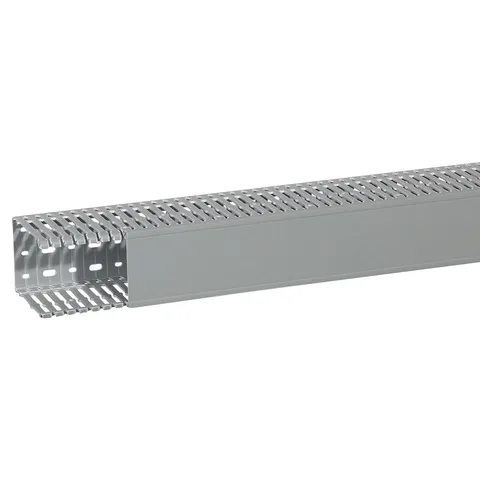 Legrand Transcab slotted panel wiring duct with cover, W 80 × H 100 mm, length 2 m — 6 361 18