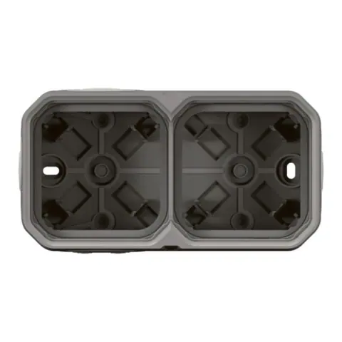 Legrand Plexo — 2 GANG BOX HORIZONTAL AND vertical GREY — 69672L
