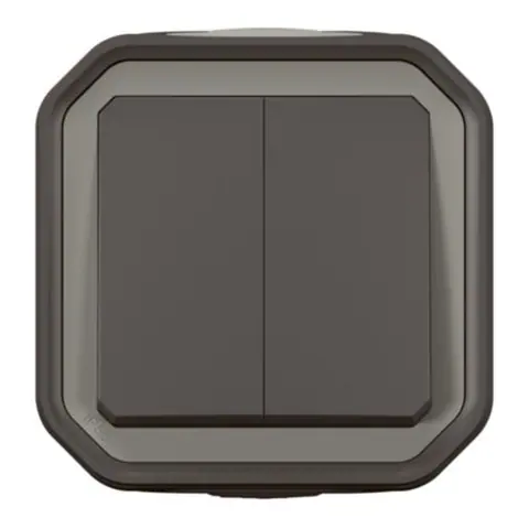 Legrand Plexo — 2 GANG 2-WAY SWITCH OR 2 GANG PUSH BUTTON - ANTHRACITE - SURFACE — 69775L