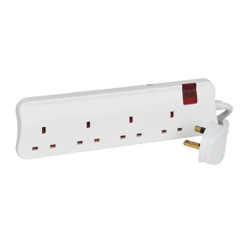 Legrand Multi-outlet Extension cord 4X2+E 1 Double pole switched 5 Meter — 6 985 34