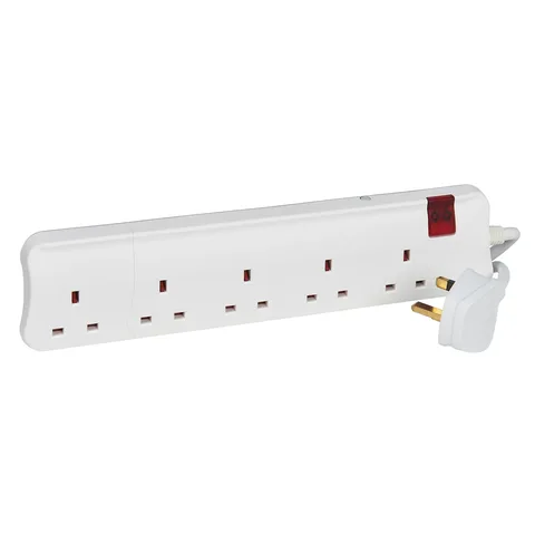 Legrand Multi-outlet Extension cord 5X2+E 1 Double pole switched 5 Meter — 6 985 35