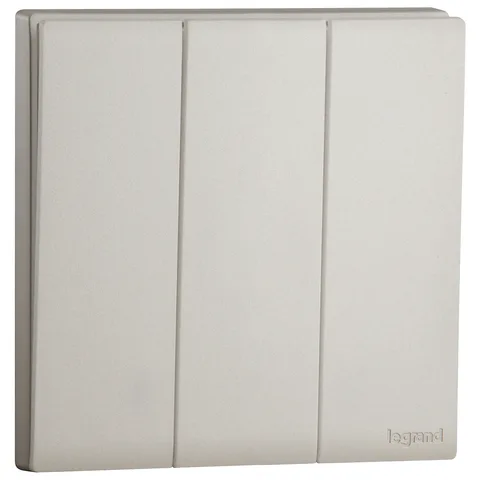 Legrand Obria — Single pole switches 16 AX - 250 V~ — 3-gang 1-way switch, Champagne — MEC21008CH
