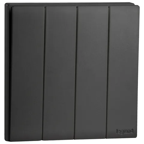 Legrand Obria — Single pole switches 16 AX - 250 V~ — 4-gang 1-way switch, Black — MEC21010BL