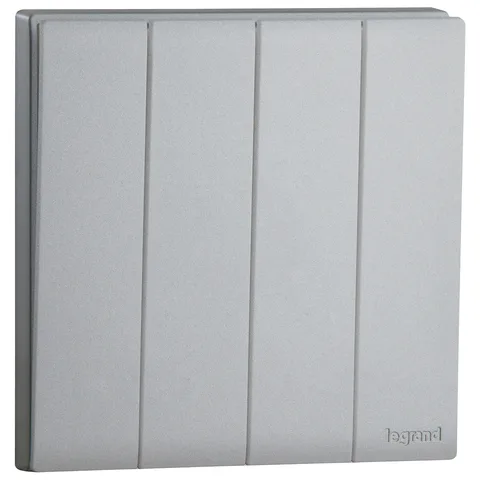 Legrand Obria — Single pole switches 16 AX - 250 V~ — 4-gang 2-way switch, Dark Silver — MEC22011SL
