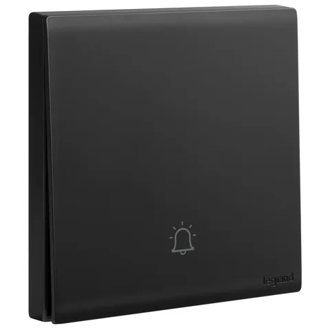 Legrand Obria — Push-buttons 10 A - 250 V~ — 1-gang with bell symbol, Black — MEC23023BL