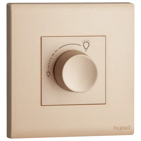 Legrand Obria — Dimmers — 300 W rotary dimmer without neutral, Rose Gold — MEC24073RG