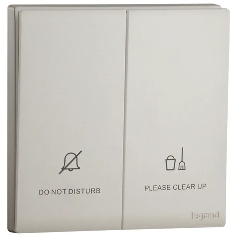 Legrand Obria — Hotel bedroom control units — 2-gang - Do not disturb / Make up room 230 V LED, Champagne — MEC27007CH