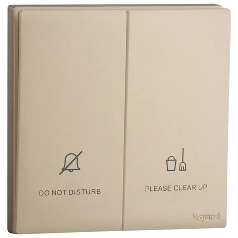 Legrand Obria — Hotel bedroom control units — 2-gang - Do not disturb / Make up room 230 V LED, Rose Gold — MEC27007RG