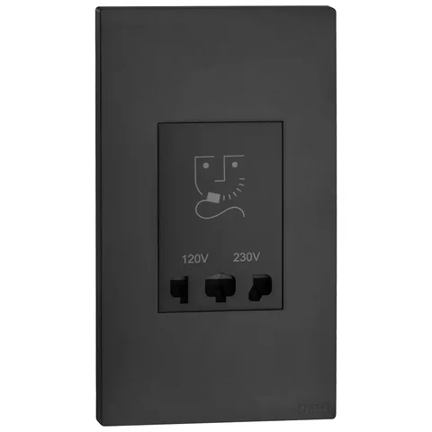 Legrand Obria — Shaver sockets — 2-gang, Black — MEC36074BL