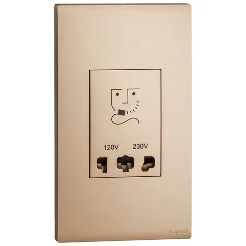 Legrand Obria — Shaver sockets — 2-gang, Rose Gold — MEC36074RG