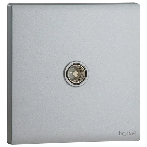 Legrand Obria — Single television sockets — Female TV sockets - star attenuation < 1 dB, Dark Silver — MEC41021SL