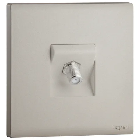 Legrand Obria — Single television sockets — TV sockets "F" type with screws - star attenuation < 1 dB, Champagne — MEC41066CH