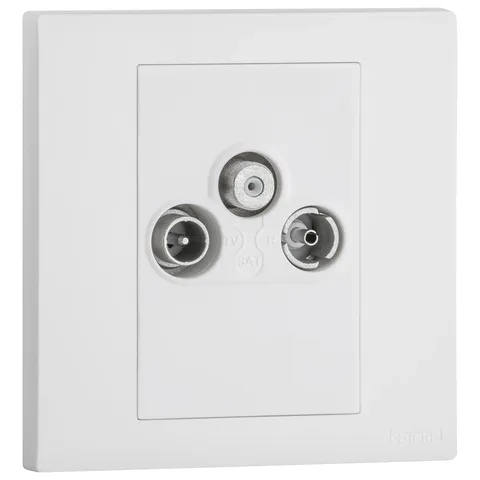 Legrand Obria — Multiple entries television sockets — TV-R-SAT sockets - star attenuation, White — MEC41067WH
