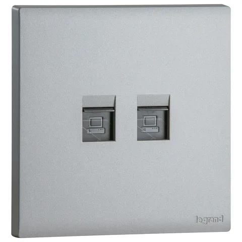 مقبس شبكة RJ45 ليجراند أوبريا، Cat6، فضي داكن — MEC43068SL
