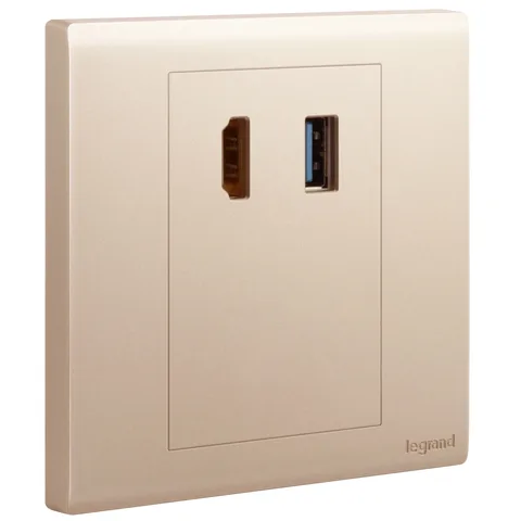 مقبس بيانات HDMI / USB ليجراند أوبريا، ذهبي وردي — MEC44015RG