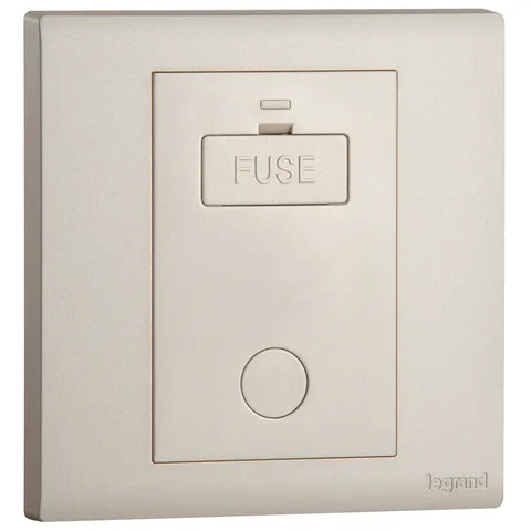 Legrand Obria — 13 A fused connection units — Unswitched + Cord outlet, Champagne — MEC62055CH