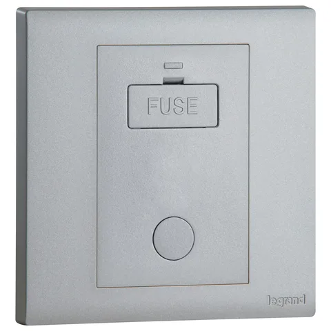 Legrand Obria — 13 A fused connection units — Unswitched + Cord outlet, Dark Silver — MEC62055SL