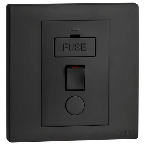Legrand Obria — 13 A fused connection units — Switched, Black — MEC62056BL