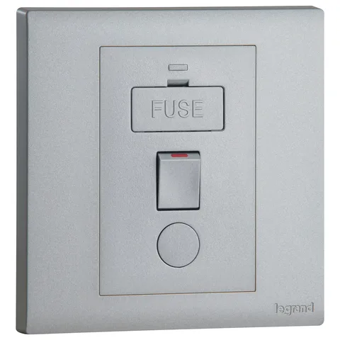 Legrand Obria — 13 A fused connection units — Switched, Dark Silver — MEC62056SL
