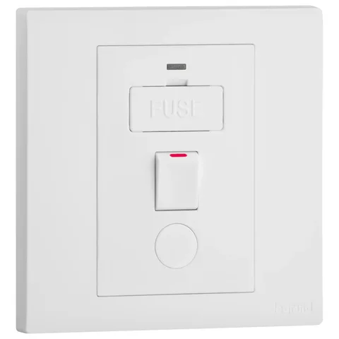 Legrand Obria — 13 A fused connection units — Switched with red LED power indicator, White — MEC62057WH