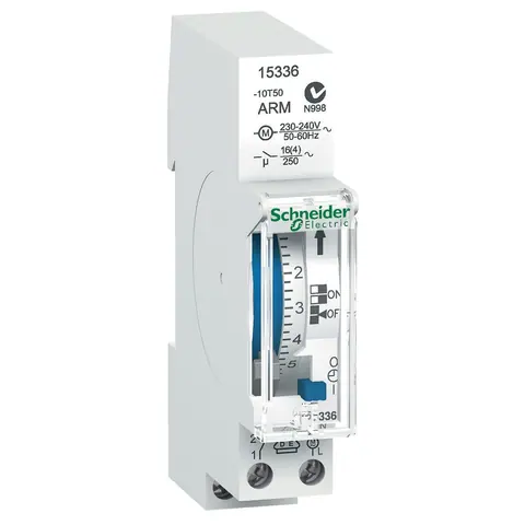 Schneider Electric Mechanical time switch, Acti9 IH, 24 h, 150 h memory — 15336