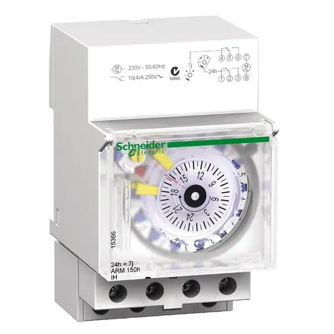 Schneider Electric Mechanical time switch, Acti9 IH, 24 hours + 7 days, 150 h memory — 15366