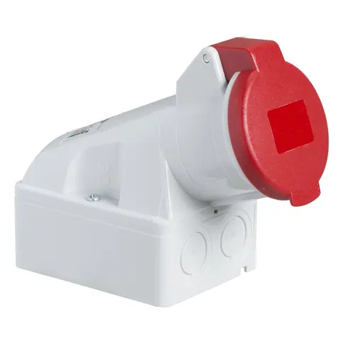 مقبس صناعي شنايدر PratiKa، 3P+E، 32 أمبير، 380–415 فولت، IP44 — 83120