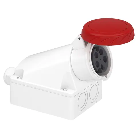 مقبس صناعي جداري شنايدر PratiKa، 3P+N+E، 16 أمبير، 400 فولت، IP67 — 83159