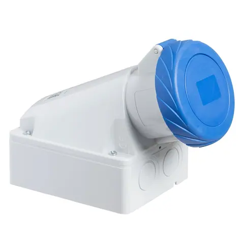 مقبس صناعي جداري شنايدر PratiKa، 3P+E، 32 أمبير، 220 فولت، IP67 — 83167