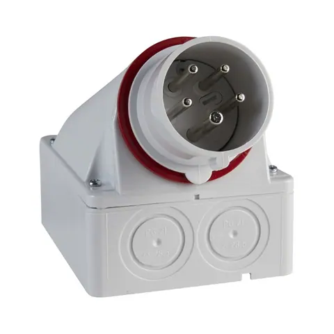 قابس صناعي متنقل شنايدر PratiKa، 3P+E، 32 أمبير، 380–415 فولت، IP44 — 83520