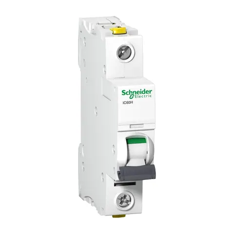 Schneider Electric Miniature circuit breaker (MCB), Acti9 iC60H, 1P, 13A, C curve, 10000A (IEC 60898-1), 15kA (IEC 60947-2), double term. — A9F07113