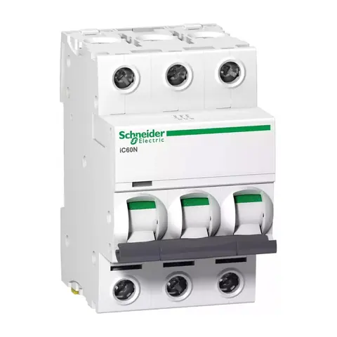 قاطع دائرة مصغّر MCB شنايدر Acti9 iC60N، 3 أقطاب، 16 أمبير — A9F43316