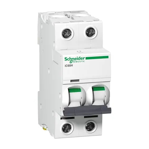 Schneider Electric Miniature circuit breaker (MCB), Acti9 iC60H Disbo, 2P, 20A, C curve, 10000A (IEC/EN 60898-1), 15kA (IEC/EN 60947-2) — A9F54220