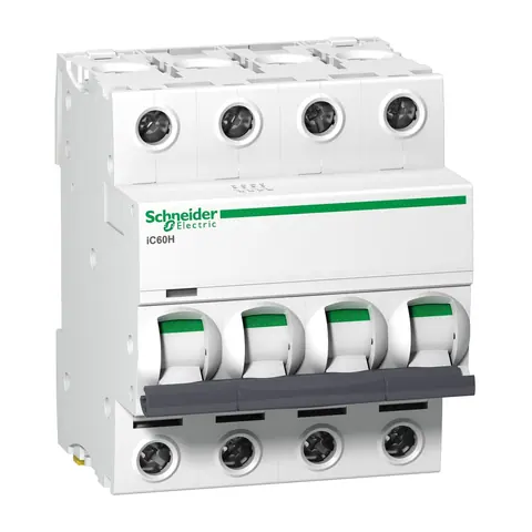 Schneider Electric Miniature circuit breaker (MCB), Acti9 iC60H Disbo, 4P, 63A, C curve, 10000A (IEC/EN 60898-1), 15kA (IEC/EN 60947-2) — A9F54463