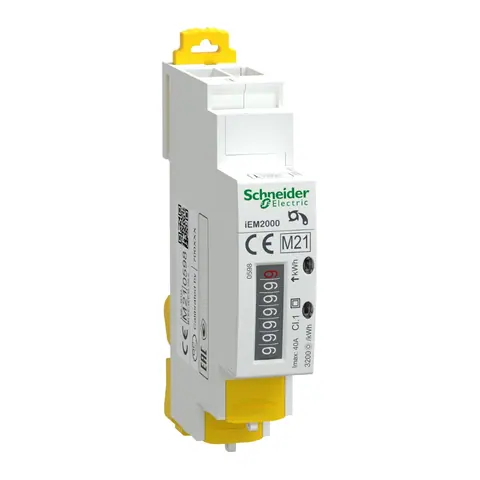 Schneider Electric Single phase power meter, iEM2000, modular, 230V, 40A — A9MEM2000