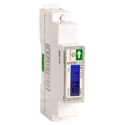 Schneider Electric Single phase power meter, iEM2055, modular, 230V, 45A with communication Modbus, MID — A9MEM2055