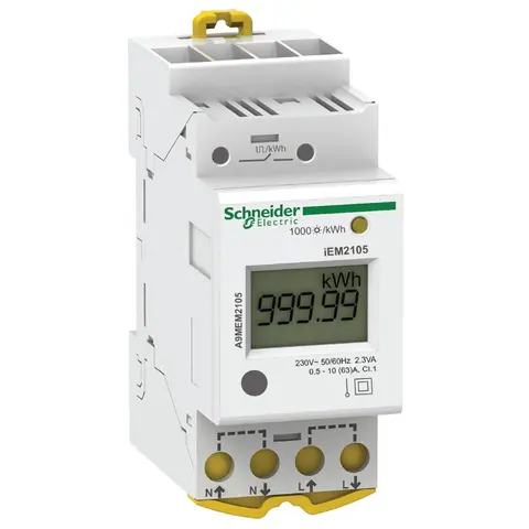 عداد طاقة أحادي الطور شنايدر iEM2105، 63 أمبير مباشر — A9MEM2105