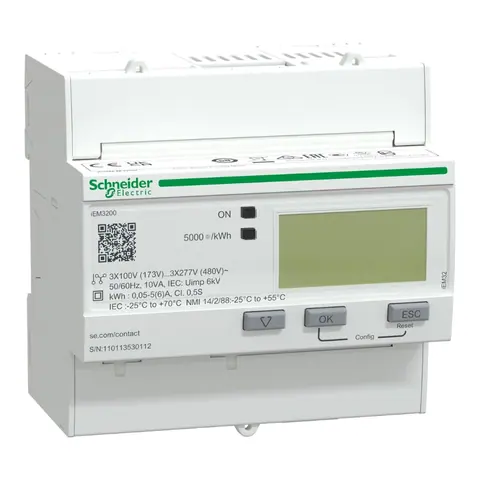 عداد طاقة ثلاثي الطور شنايدر iEM3200، عبر محولات تيار CT — A9MEM3200