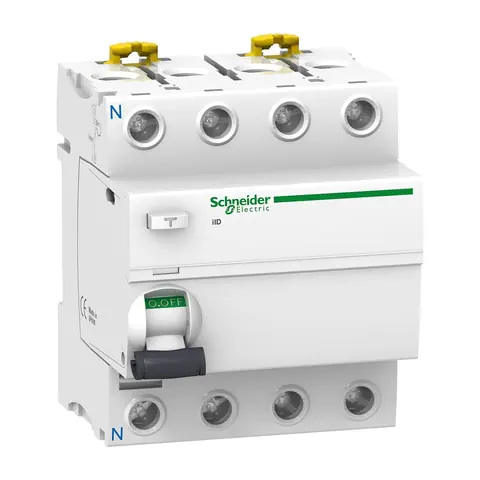 Schneider Electric Residual current circuit breaker (RCCB), Acti9 iID, 4P, 40A, AC type, 30mA — A9R71440