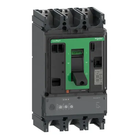قاطع دائرة MCCB شنايدر ComPacT NSX400F، 3 أقطاب، 250 أمبير، قدرة قطع 36 كيلو أمبير عند 415 فولت، وحدة حماية MicroLogic 2.3 — C40F32D250