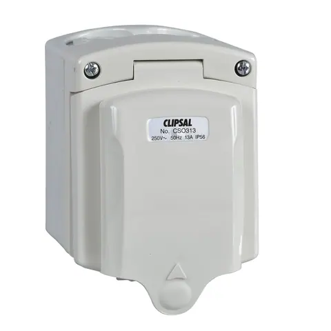 Schneider Electric Socket outlet, Kavacha, 13A, 250V, surface mount, 1 gang, IP56 — CSO313