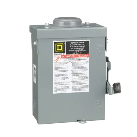مفتاح أمان شنايدر General duty، بلا مصاهر، 3P، 60 أمبير، 240V، NEMA 3R — DU322RB