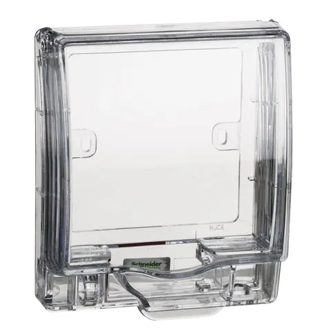 Schneider Electric Full-Time Weatherproof single gang socket Cover (Transparent) IP55 — E223R_TR